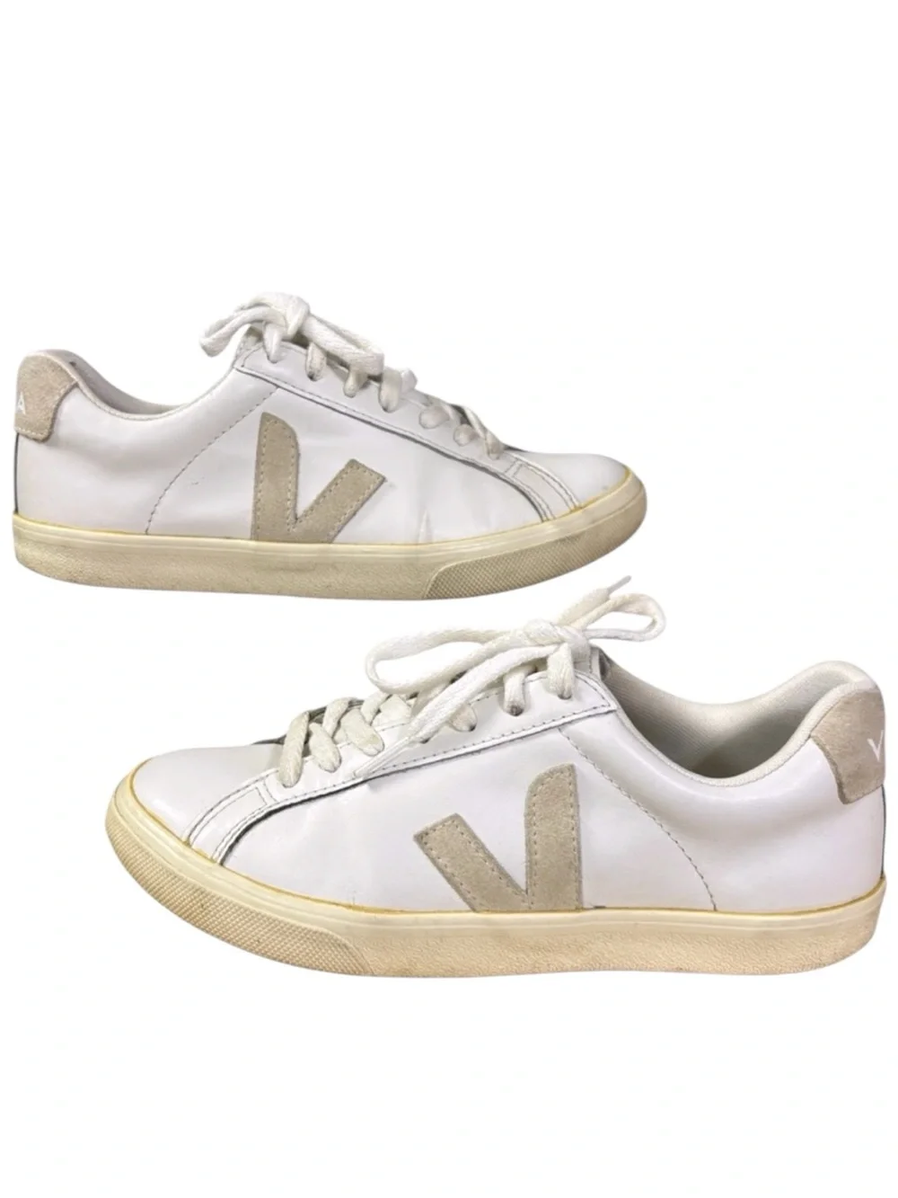 Veja Esplar Bi-Color Extra White Sable Low Top Sneakers Size 5
